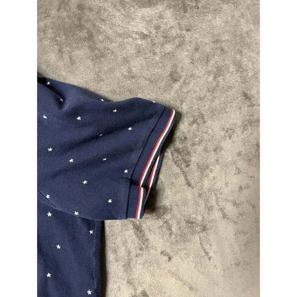 Polo Ralph Lauren Stars Logo POLO SHIRT L Red‎ White Blue Sleeve